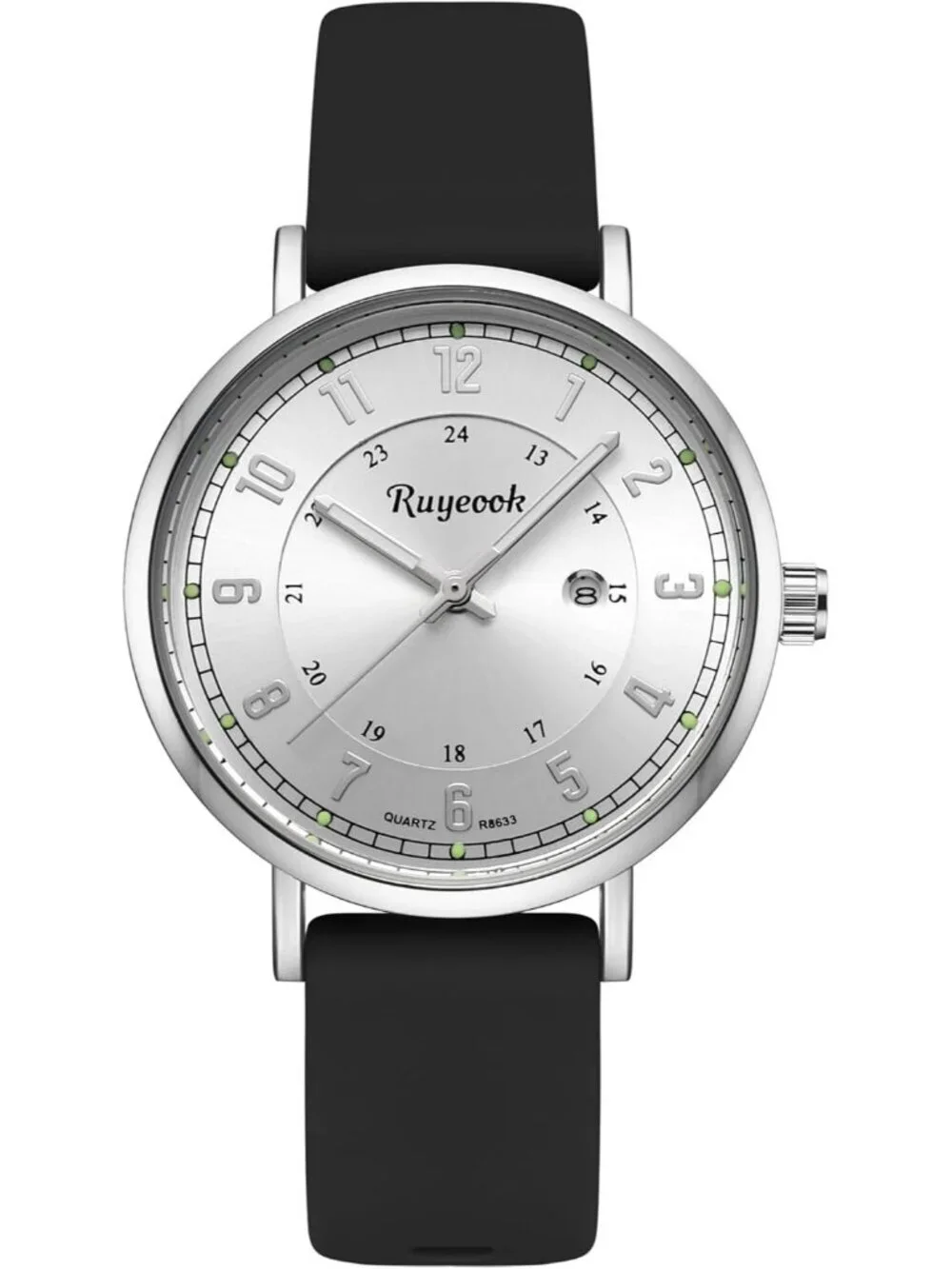 Women's Black Analog Quartz Silicone Band Resistant Nurses Classic Wrist Watch